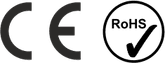 CE ve RoHS sertifika rozetleri